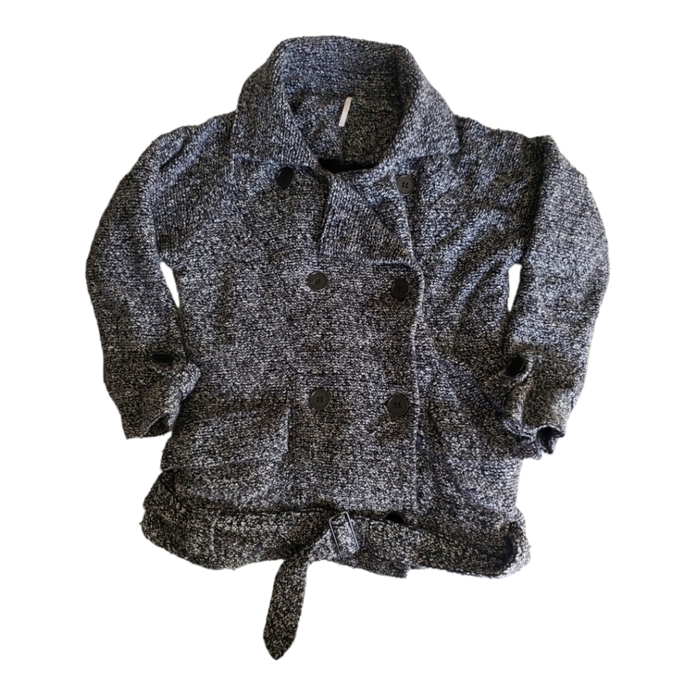Free People Gray Belted Jacket Womens Small